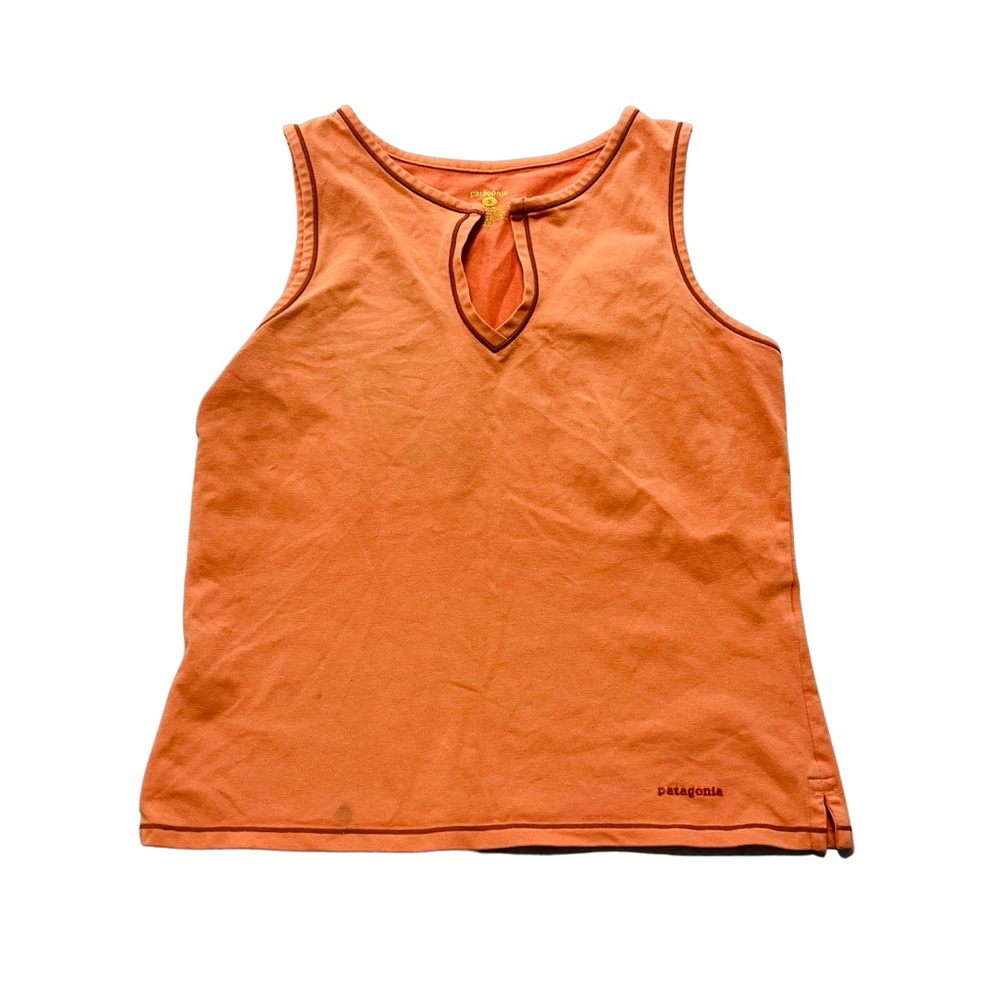 Patagonia Woman’s Orange V Neck Basic Tank Top | S